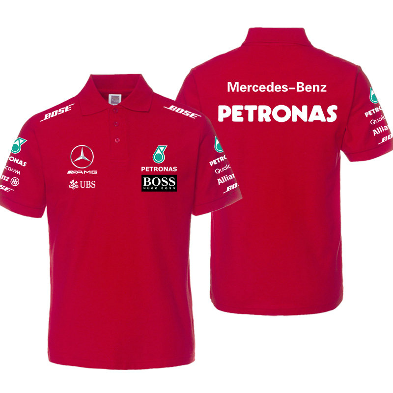 Polo Mercedes-Benz Amg Petronas F1 Hugo Boss Homme Manche Courte Coton Couleur Unie